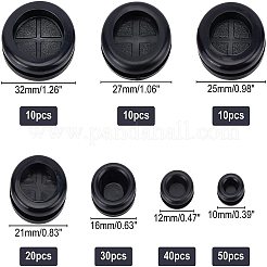 ラバーコイルプロテクター  フラットラウンド  ブラック  10~32x5~9mm  170個/箱&nbsp;KY-WH0237-34