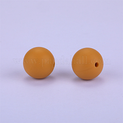丸いシリコン焦点ビーズ  ダークチソウ  15mm  穴：2mm&nbsp;SI-JX0046A-36