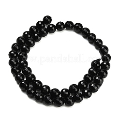 天然石オブシディアンビーズ連売り  多面カット  ラウンド  8mm  穴：1mm  約47~48個/連  15.16''（38.5センチメートル）&nbsp;G-C280-B11-8mm