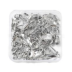 60pcs10スタイルチベットスタイルアロイペンダント  鉛フリー＆カドミウムフリー  混合図形  アンティークシルバー  11~31x9~27x1.5~8mm  穴：1~2mm  6個/スタイル&nbsp;FIND-FP0001-22