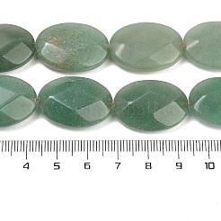 天然石グリーンアベンチュリンビーズ連売り  菱形カットファセット楕円形  24~25x17.5~18.5x6.5~8mm  穴：1~1.2mm  約16個/連  15.24''（38.7センチメートル）&nbsp;G-U018-E01-01