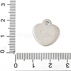 304ステンレス鋼製チベット風ペンダント  ハートチャーム  アンティークシルバー  17x16x3mm  穴：2mm&nbsp;STAS-S185-08AS-B
