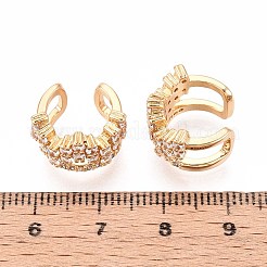 真鍮マイクロペーブクリアキュービックジルコニアカフイヤリング  クラウン  18KGP本金メッキ  14x15x10mm&nbsp;EJEW-T047-62G