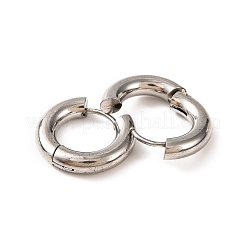 変色しない304ステンレススチール製フープピアス（女性用）  リング  ステンレス鋼色  19x20x4mm  ピン：1mm&nbsp;EJEW-F339-01P-02