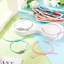 50個 10色ワックスポリエステルコードブレスレット作り  ミックスカラー  5-1/2~11インチ（14~28cm）  5個/カラー&nbsp;AJEW-TAC00028