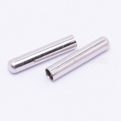 真鍮製コードエンドパーツ  エンドキャップ  コラム  プラチナ  20~22x4~4.5mm  穴：3.5~4mm&nbsp;LS-AJEW-WH0129-13P
