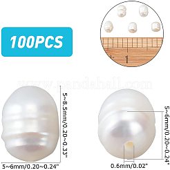 天然養殖淡水パールビーズ連売り100本  ポテト  アンティークホワイト  7~11x5.5~6.5mm  穴：0.7mm&nbsp;PEAR-PH0001-05