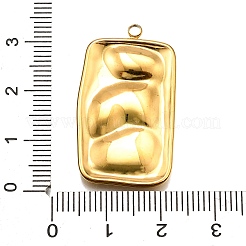 304ステンレスペンダント  長方形のチャーム  18KGP本金メッキ  32.5x18.5x2mm  穴：2mm&nbsp;STAS-M116-39G