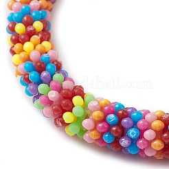子供用スノーフレークアクリルビーズストレッチブレスレット  カラフル  内径：2-1/8インチ（5.3cm）&nbsp;BJEW-JB10157-02