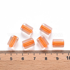 透明なアクリルビーズ  コラム  オレンジ  10x7.5mm  穴：1.8mm  約950個/500g&nbsp;TACR-S154-17A-84