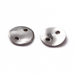 真鍮製リンクコネクター  フラットラウンド  ツイスト  プラチナ  6x0.8mm  穴：0.8mm&nbsp;KK-L205-08P-C