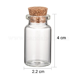 ガラスの瓶のガラスびん  コルク栓付き  ウィッシングボトル  ビーズの容器  透明  4x2.2cm  内径：1.3のCM  容量：10ml（0.34液量オンス）  ボトルネック：直径1.5cm&nbsp;AJEW-H004-7-1