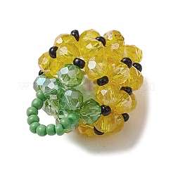 ガラスシードビーズペンダント  苺  ライトカーキ  26x18x18mm  穴：4x5mm&nbsp;PALLOY-GD00003-01