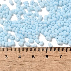 ガラスのフロストシードビーズ  ピーナッツ  ライトシアン  3.5~4x2~2.5x2~2.3mm  穴：0.8mm  約8000個/ポンド&nbsp;SEED-K009-05B-09