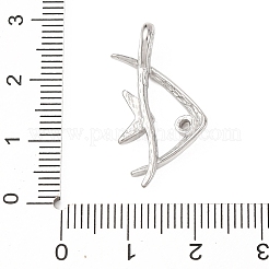 304ステンレスペンダント  魚  ステンレス鋼色  25.5x14x6.5mm  穴：2.5x5mm&nbsp;STAS-D129-13C-P