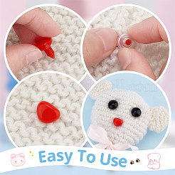 2箱2種類のクラフトプラスチック人形の目と鼻  混合図形  ミックスカラー  10mm&nbsp;DOLL-GA0001-14