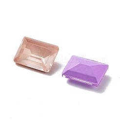 K9ガラスラインストーンカボション  ポイントバック＆バックメッキ  多面カット  長方形  ミックスカラー  8x6x4mm&nbsp;RGLA-M020-G03-DE