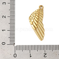 イオンプレーティング（IP）304ステンレスペンダント  翼のチャーム  18KGP本金メッキ  26x10.5x2mm  穴：1.4mm&nbsp;STAS-N103-33G