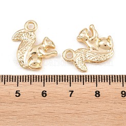 秋の合金ペンダント  リスのチャーム  ラックめっき  カドミウムフリーと鉛フリー＆ニッケルフリー  ゴールドカラー  20x18.5x3.5mm  穴：2.5mm&nbsp;PALLOY-T096-04A