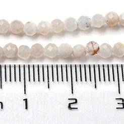 天然レインボー ムーンストーン ビーズ 連売り  多面カット  ラウンド  3mm  穴：0.7mm  約110~111個/連  14.96~15.04''（38~38.2センチメートル）&nbsp;X-G-A097-A02-03