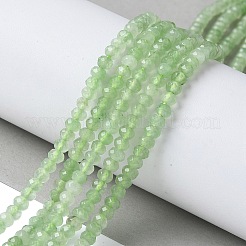 染め天然マレーシアジェイド翡翠ロンデルビーズ連売り  多面カット  アクアマリン  4x2~3mm  穴：1mm  約110~115個/連  14インチ&nbsp;G-E316-2x4mm-56