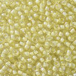 TOHOラウンドシードビーズ  日本製シードビーズ  （内側182)色光沢クリスタルソフトイエロー  8/0  3mm  穴：1mm  約10000個/ポンド&nbsp;SEED-TR08-0182