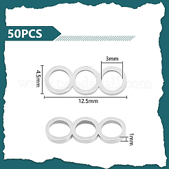 304ステンレススチールコネクタチャーム50個  スリーリングリンク  ステンレス鋼色  12.5x4.5x1mm  穴：3mm&nbsp;STAS-UN0056-67