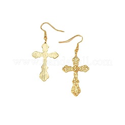 合金ダングルピアス  クロス  ゴールドカラー  60x24mm&nbsp;FS-WGDC2DD-01
