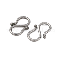 変色しない304ステンレススチールのS字フック留め具  ネックレス  ブレスレット作り  ステンレス鋼色  12x8.5x1.5mm&nbsp;STAS-R157-03P