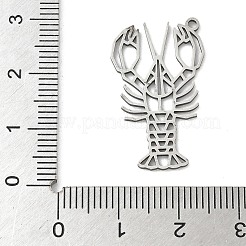 海のテーマ 201 ステンレススチールペンダント  レーザー切断  ステンレス鋼色  ロブスター  27x16x1mm  穴：1.5mm&nbsp;LS-STAS-G366-08P-01