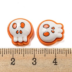 ハロウィーンテーマの樹脂デコデンカボション  ダークオレンジ  ゴースト  13x12.5x6mm&nbsp;RESI-C050-01A
