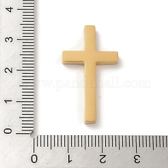 イオンプレーティング（IP）304ステンレスペンダント  レーザー切断  クロスチャーム  18KGP本金メッキ  31x17x3mm  穴：1.8mm&nbsp;STAS-K270-44G