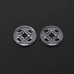 透明樹脂スナップファスナー  フラットラウンド  透明  10x3.5mm  穴：1.2mm&nbsp;BUTT-N018-008-01