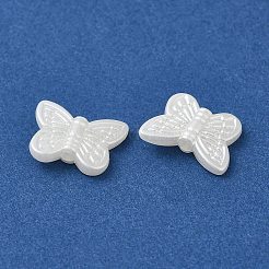 Abs模造パールビーズ  蝶  ゴーストホワイト  11x14x3.5mm  穴：1.8mm&nbsp;OACR-Q194-04
