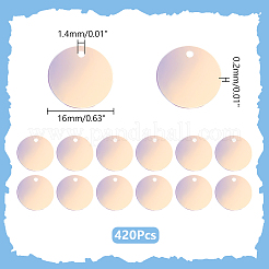 虹色PVCスパンコールペンダント420個  フラットラウンド  装飾アクセサリー  プラム  16x0.2mm  穴：1.4mm&nbsp;PVC-WR0001-04