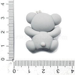 シリコンビーズ  焦点ビーズ  クマ  ライトグレー  29x25x17.5mm  穴：2mm&nbsp;SIL-V007-03