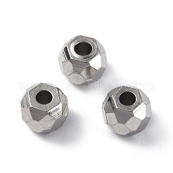 変色しない201ステンレススチールビーズ  ラウンド  ステンレス鋼色  5x4mm  穴：1.6mm&nbsp;STAS-G298-08B-P
