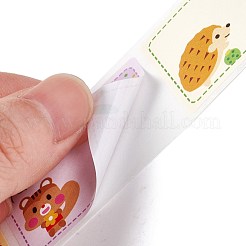 粘着ラベル画像ステッカー  長方形の紙の手書きの名前タグステッカー  アニマル柄  2.7x5.7cm&nbsp;DIY-M035-01C
