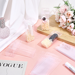 折りたたみ式透明PVCプラスチックギフトボックス60個  ハングホール付き  キャンディボックス  結婚式のための  パーティーとベビーシャワーの好意  長方形  透明  完成品：4x2.2x10cm&nbsp;CON-GO0001-20