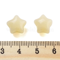 不透明なアクリルビーズ  スター  レモンシフォン  11x11.5x9mm  穴：1.8mm&nbsp;OACR-U001-03
