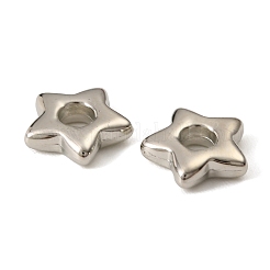 CCBプラスチックペンダント  星のチャーム  プラチナ  14x14.5x4mm  穴：4.5mm&nbsp;CCB-C002-05P