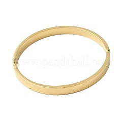 201ステンレススチールプレーンバングル  女性用ヒンジ付きバングル  18KGP本金メッキ  1/4インチ（0.8cm）  内径：2-1/4インチ（5.8cm）&nbsp;BJEW-Z151-01G-01