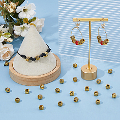 チベットスタイルの合金ビーズ120個。  カドミウムフリー＆鉛フリー  コラム  アンティーク黄金  8x6.5mm  穴：4mm&nbsp;FIND-DC0006-82AG