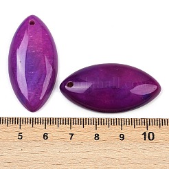 染め加工天然石瑪瑙ペンダント  馬の目のチャーム  パープル  40x20x7.5mm  穴：1.6mm&nbsp;G-S349-24G