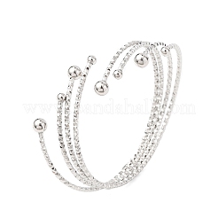 女性用304ステンレススチールカフバングル  ステンレス鋼色  2インチ（5.2cm）  内径：2-1/4インチ（5.7cm）&nbsp;BJEW-B150-03P
