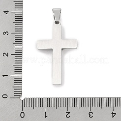 変色防止304ステンレススチールペンダント  イースター  十字架クロスチャーム  ステンレス鋼色  30x18x4.5mm  穴：3x7.5mm&nbsp;STAS-D112-05P