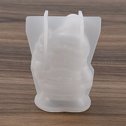 クリスマステーマ 3D DIY シリコン像型  レジン型  UVレジン用  エポキシ樹脂工芸品作り  ホワイト  サンタクロース  63x50x30mm&nbsp;SIMO-G001-02B