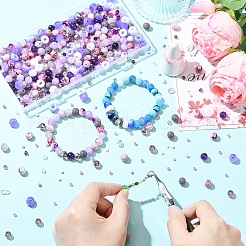DIYジュエリー作成キット  アクリル、ガラス、プラスチック、宝石ビーズを含む  ミックスカラー  3~9x1.5~8mm  穴：0.8~3.8mm&nbsp;DIY-YW0017-65