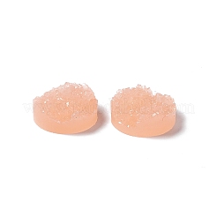 ドゥルージー樹脂カボション  フラットラウンド  ライトコーラル  12x5mm&nbsp;CRES-S040-12mm-25