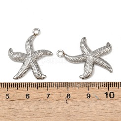 304ステンレスペンダント  ヒトデチャーム  ステンレス鋼色  28x22.5x3mm  穴：2.2mm&nbsp;STAS-A129-11A-P